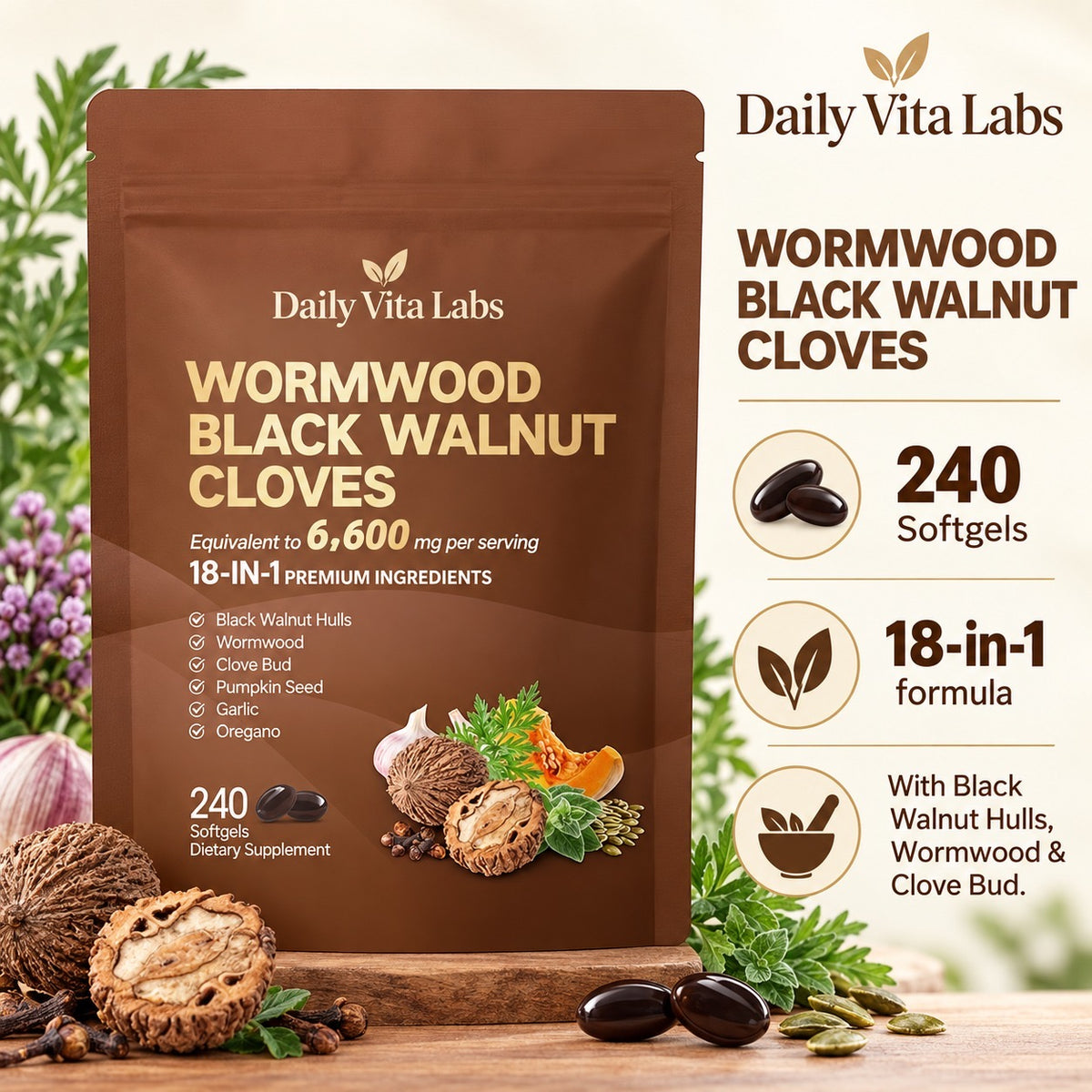 Daily Vita Labs | Wormwood Black Walnut Cloves