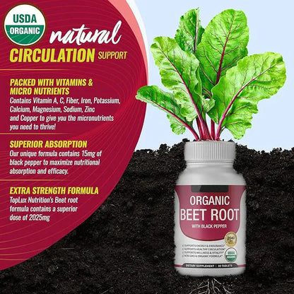 Organic Beet Root Powder Tablets - 2040mg