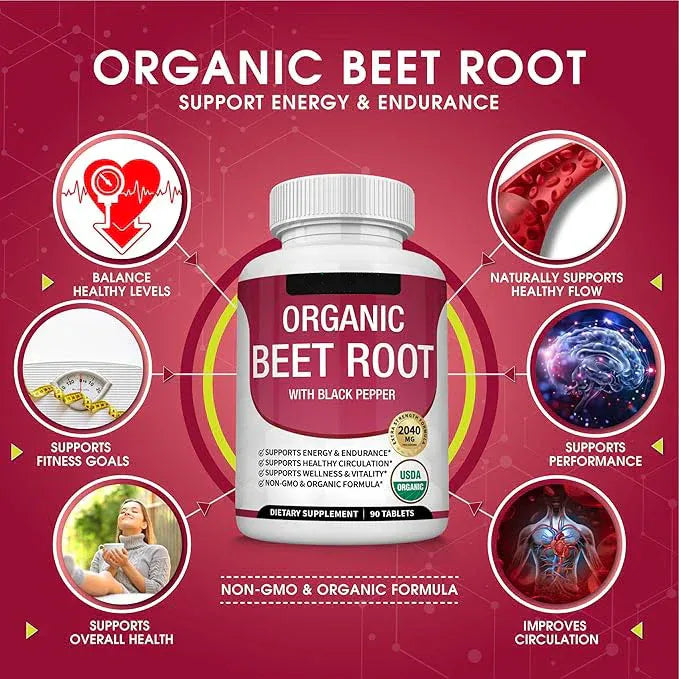 Organic Beet Root Powder Tablets - 2040mg